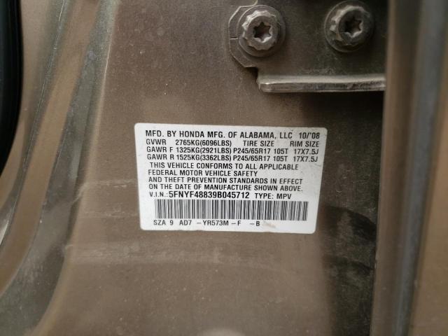 Photo 10 from auction – 2009 HONDA PILOT with VIN 5FNYF48839B045712