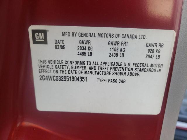 Photo 10 from auction – 2005 BUICK LACROSSE C with VIN 2G4WC532951304351