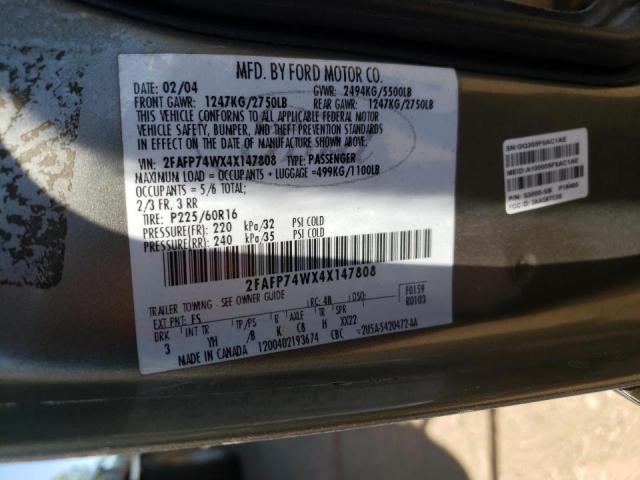 Photo 10 from auction – 2004 FORD CROWN VICT with VIN 2FAFP74WX4X147808