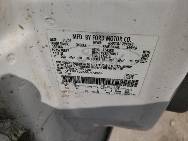 Photo 10 from auction – 2006 FORD F150 with VIN 1FTRF12256NA73984