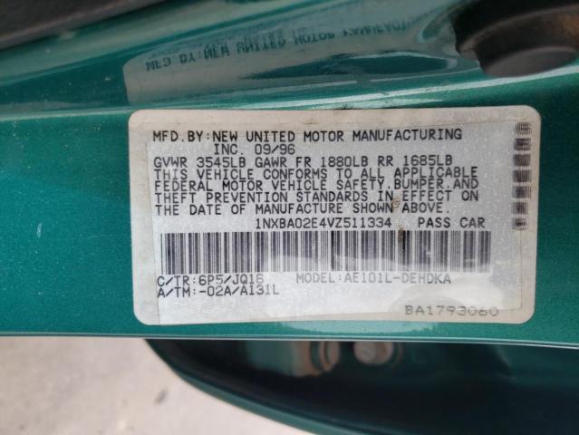 Photo 10 from auction – 1997 TOYOTA COROLLA with VIN 1NXBA02E4VZ511334