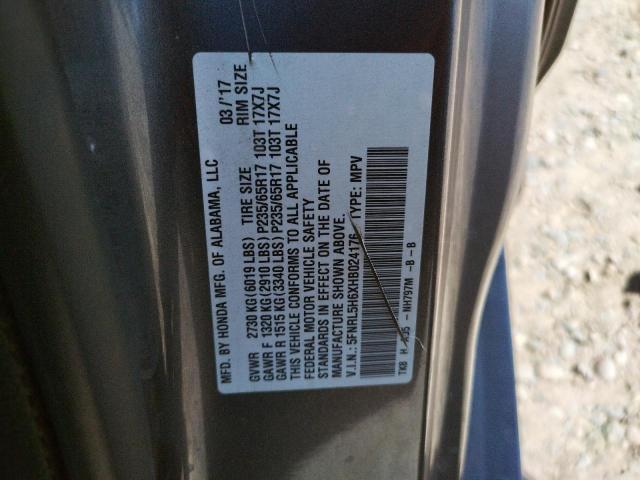 Photo 10 from auction – 2017 HONDA ODYSSEY EX with VIN 5FNRL5H6XHB024176