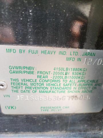 Photo 10 from auction – 2006 SUBARU FORESTER 2 with VIN JF1SG63636G746066
