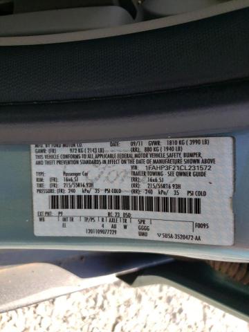 Photo 10 from auction – 2012 FORD FOCUS SE with VIN 1FAHP3F21CL231572