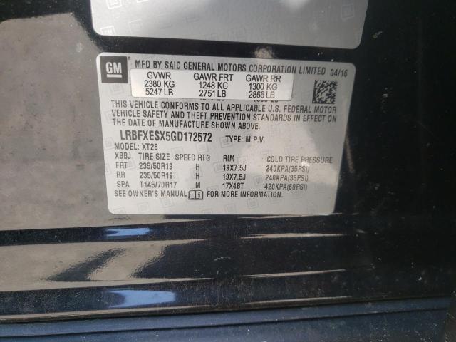 Photo 10 from auction – 2016 BUICK ENVISION P with VIN LRBFXESX5GD172572