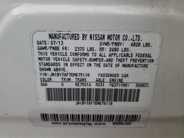 Photo 10 from auction – 2014 INFINITI Q50 BASE with VIN JN1BV7AP7EM675118