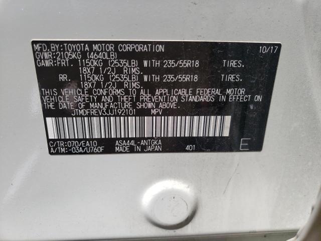 Photo 10 from auction – 2018 TOYOTA RAV4 LIMIT with VIN JTMDFREV3JJ192101