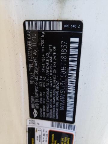 Photo 10 from auction – 2011 MINI COOPER with VIN WMWSU3C58BT181837