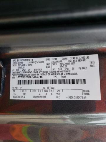 Photo 10 from auction – 2020 FORD F150 SUPER with VIN 1FTFX1E52LFA52716