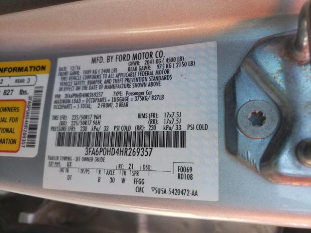 Photo 10 from auction – 2017 FORD FUSION SE with VIN 3FA6P0HD4HR269357