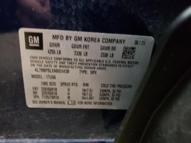 Photo 10 from auction – 2022 CHEVROLET TRAILBLAZE with VIN KL79MPSLXNB024438