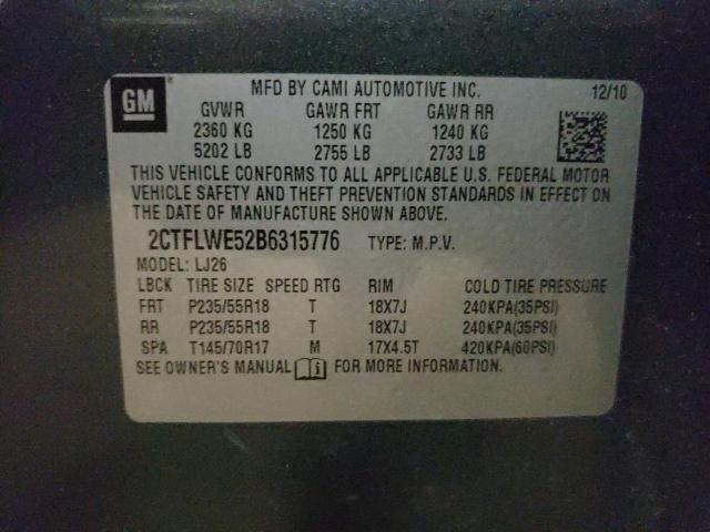 Photo 10 from auction – 2011 GMC TERRAIN SL with VIN 2CTFLWE52B6315776