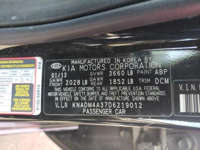 Photo 10 from auction – 2013 KIA RIO LX with VIN KNADM4A37D6219012
