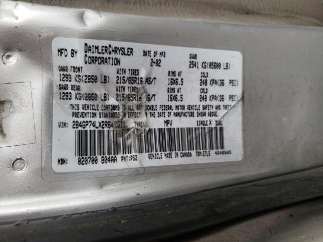 Photo 10 from auction – 2002 DODGE GRAND CARA with VIN 2B8GP44312R698936