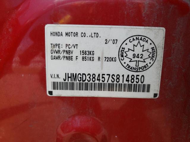 Photo 10 from auction – 2007 HONDA FIT with VIN JHMGD38457S814850