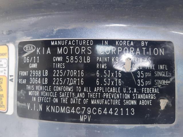 Photo 10 from auction – 2012 KIA SEDONA LX with VIN KNDMG4C79C6442113