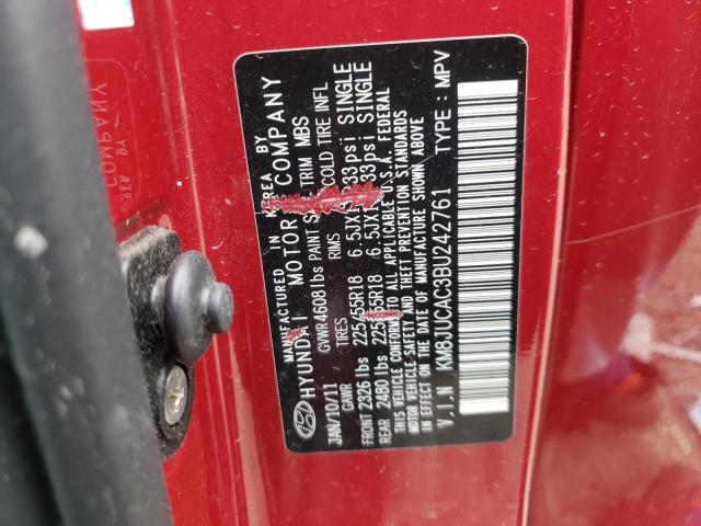 Photo 10 from auction – 2011 HYUNDAI TUCSON GLS with VIN KM8JUCAC3BU242761