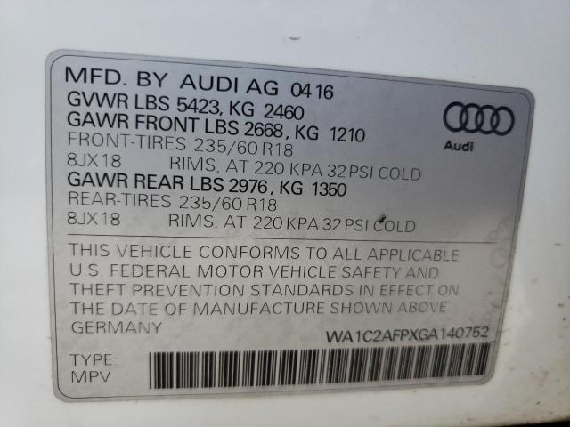 Photo 10 from auction – 2016 AUDI Q5 PREMIUM with VIN WA1C2AFPXGA140752