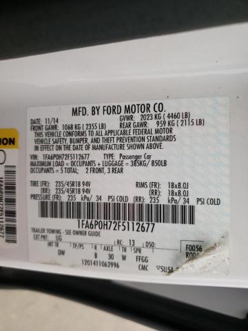 Photo 10 from auction – 2015 FORD FUSION SE with VIN 1FA6P0H72F5112677