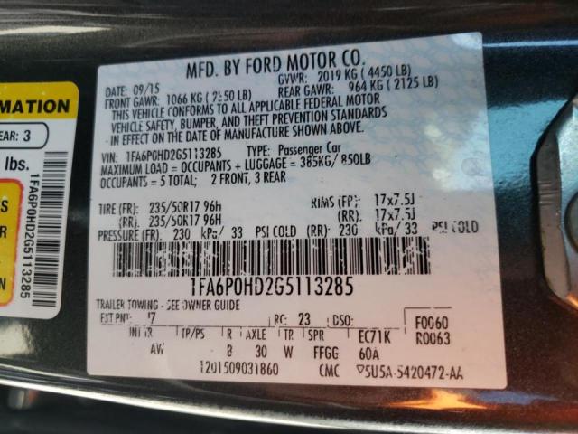 Photo 10 from auction – 2016 FORD FUSION SE with VIN 1FA6P0HD2G5113285