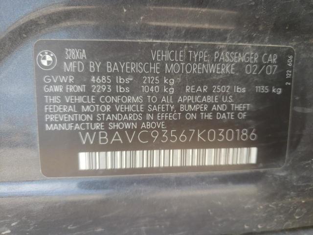 Photo 10 from auction – 2007 BMW 328 XI with VIN WBAVC93567K030186