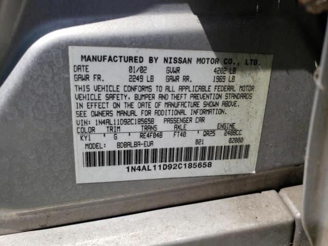 Photo 10 from auction – 2002 NISSAN ALTIMA 2.5 with VIN 1N4AL11D92C185658