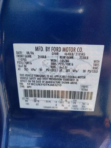 Photo 10 from auction – 2007 FORD ESCAPE XLT with VIN 1FMCU93107KA83210