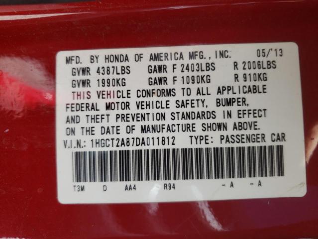Photo 10 from auction – 2013 HONDA ACCORD EXL with VIN 1HGCT2A87DA011812