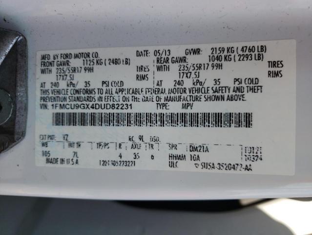 Photo 10 from auction – 2013 FORD ESCAPE SE with VIN 1FMCU9GX4DUD82231