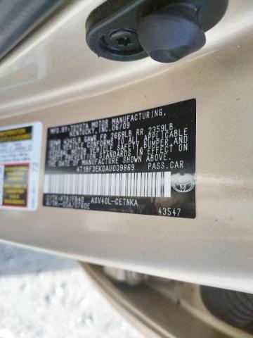 Photo 10 from auction – 2010 TOYOTA CAMRY BASE with VIN 4T1BF3EK0AU009869