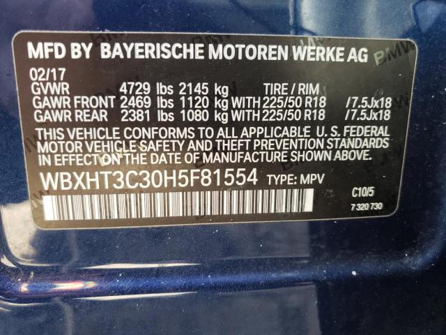 Photo 10 from auction – 2017 BMW X1 XDRIVE2 with VIN WBXHT3C30H5F81554