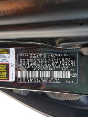 Photo 10 from auction – 2013 TOYOTA CAMRY L with VIN 4T1BF1FK7DU687607