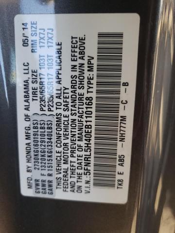Photo 10 from auction – 2014 HONDA ODYSSEY EX with VIN 5FNRL5H40EB110168