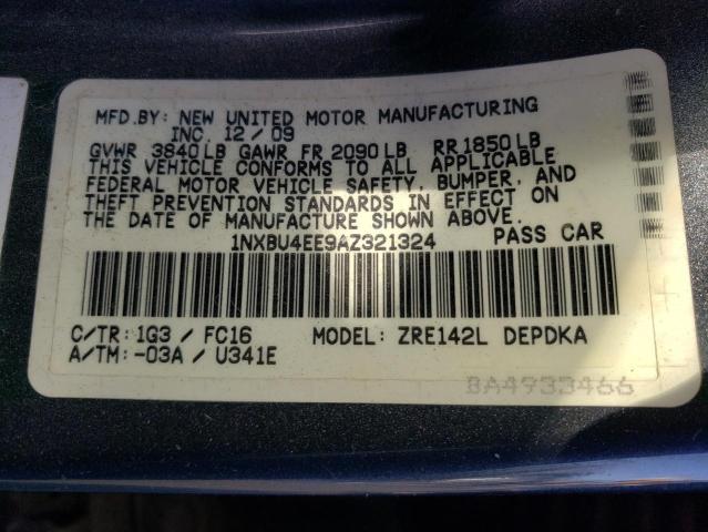 Photo 10 from auction – 2010 TOYOTA COROLLA BA with VIN 1NXBU4EE9AZ321324