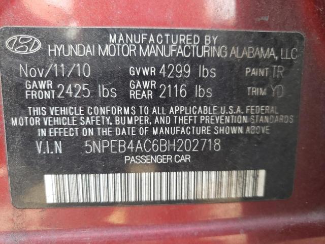 Photo 10 from auction – 2011 HYUNDAI SONATA GLS with VIN 5NPEB4AC6BH202718