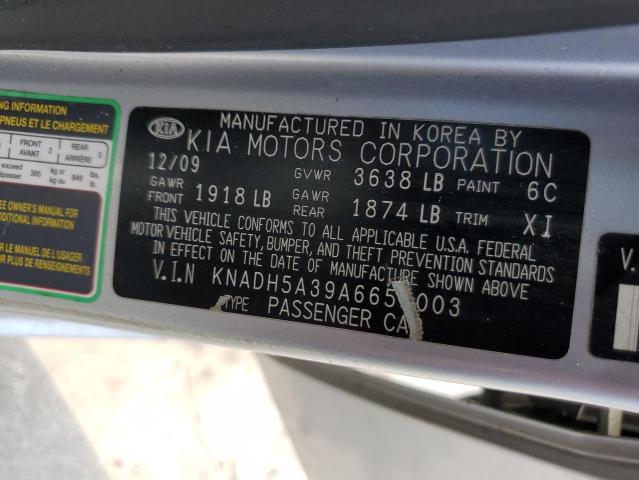 Photo 10 from auction – 2010 KIA RIO LX with VIN KNADH5A39A6653003