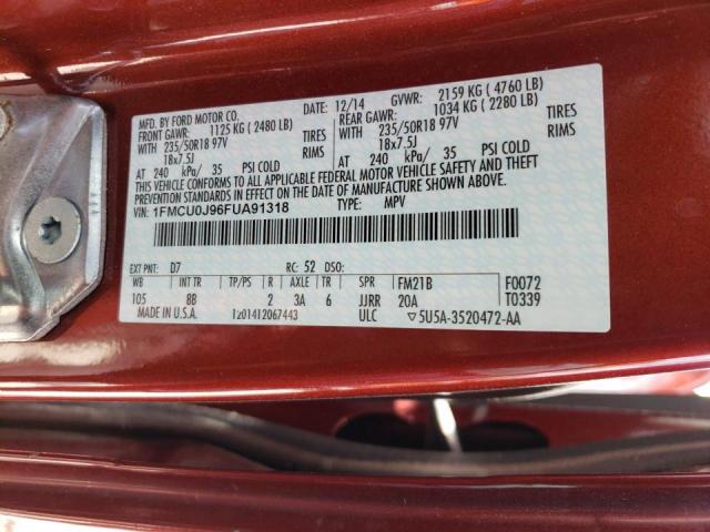 Photo 10 from auction – 2015 FORD ESCAPE TIT with VIN 1FMCU0J96FUA91318