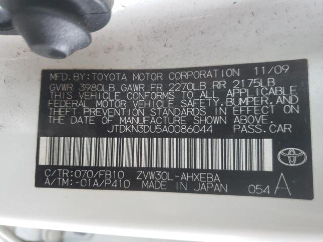 Photo 10 from auction – 2010 TOYOTA PRIUS with VIN JTDKN3DU5A0086044