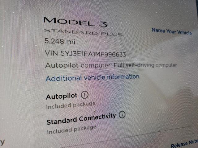 Photo 8 from auction – 2021 TESLA MODEL 3 with VIN 5YJ3E1EA1MF996633