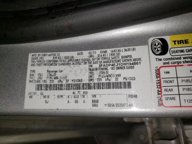 Photo 10 from auction – 2013 FORD FIESTA SE with VIN 3FADP4EJ1DM194861