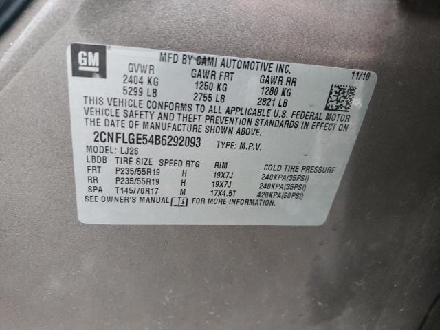 Photo 10 from auction – 2011 CHEVROLET EQUINOX LT with VIN 2CNFLGE54B6292093