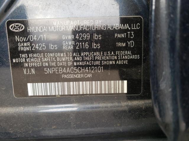 Photo 10 from auction – 2012 HYUNDAI SONATA GLS with VIN 5NPEB4AC5CH412101