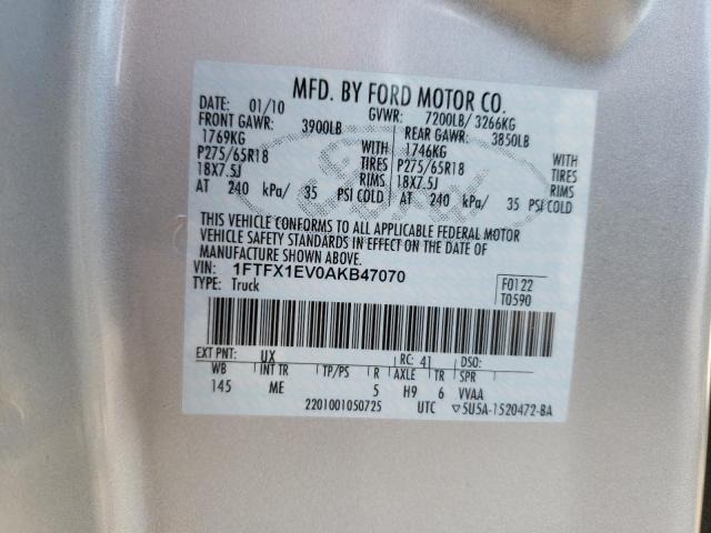 Photo 10 from auction – 2010 FORD F150 SUPER with VIN 1FTFX1EV0AKB47070