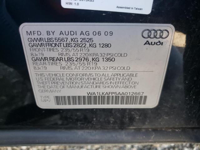 Photo 10 from auction – 2010 AUDI Q5 PREMIUM with VIN WA1LKAFP5AA012667