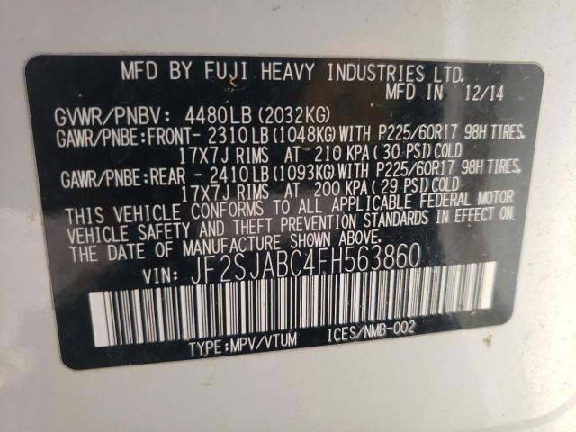 Photo 10 from auction – 2015 SUBARU FORESTER 2 with VIN JF2SJABC4FH563860