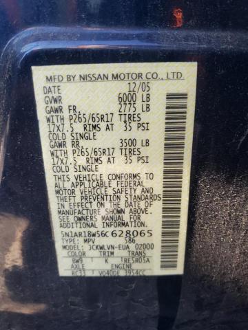 Photo 10 from auction – 2006 NISSAN PATHFINDER with VIN 5N1AR18W56C628065
