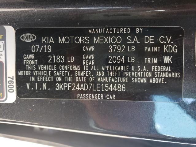 Photo 10 from auction – 2020 KIA FORTE FE with VIN 3KPF24AD7LE154486