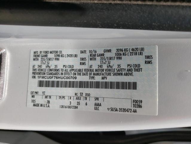 Photo 10 from auction – 2017 FORD ESCAPE S with VIN 1FMCU0F76HUC00709