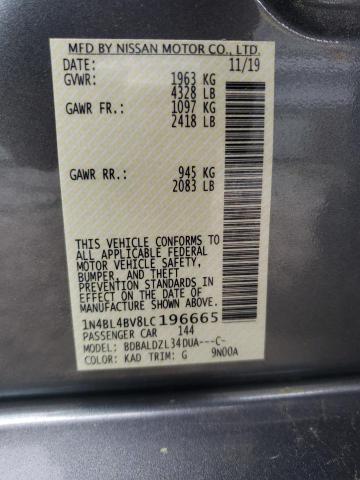 Photo 10 from auction – 2020 NISSAN ALTIMA S with VIN 1N4BL4BV8LC196665