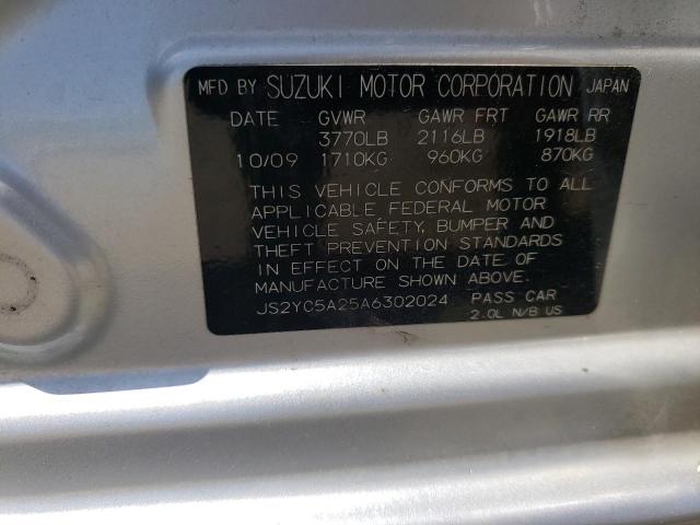 Photo 10 from auction – 2010 SUZUKI SX4 LE with VIN JS2YC5A25A6302024